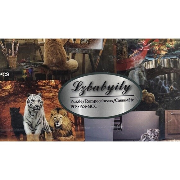 Lzbabyily 4 Puzzle Pack, 1000 Pc, 750 Pc, 500 Pcs + 300 Pc-New Sealed Tiger-Cat - Picture 2 of 8